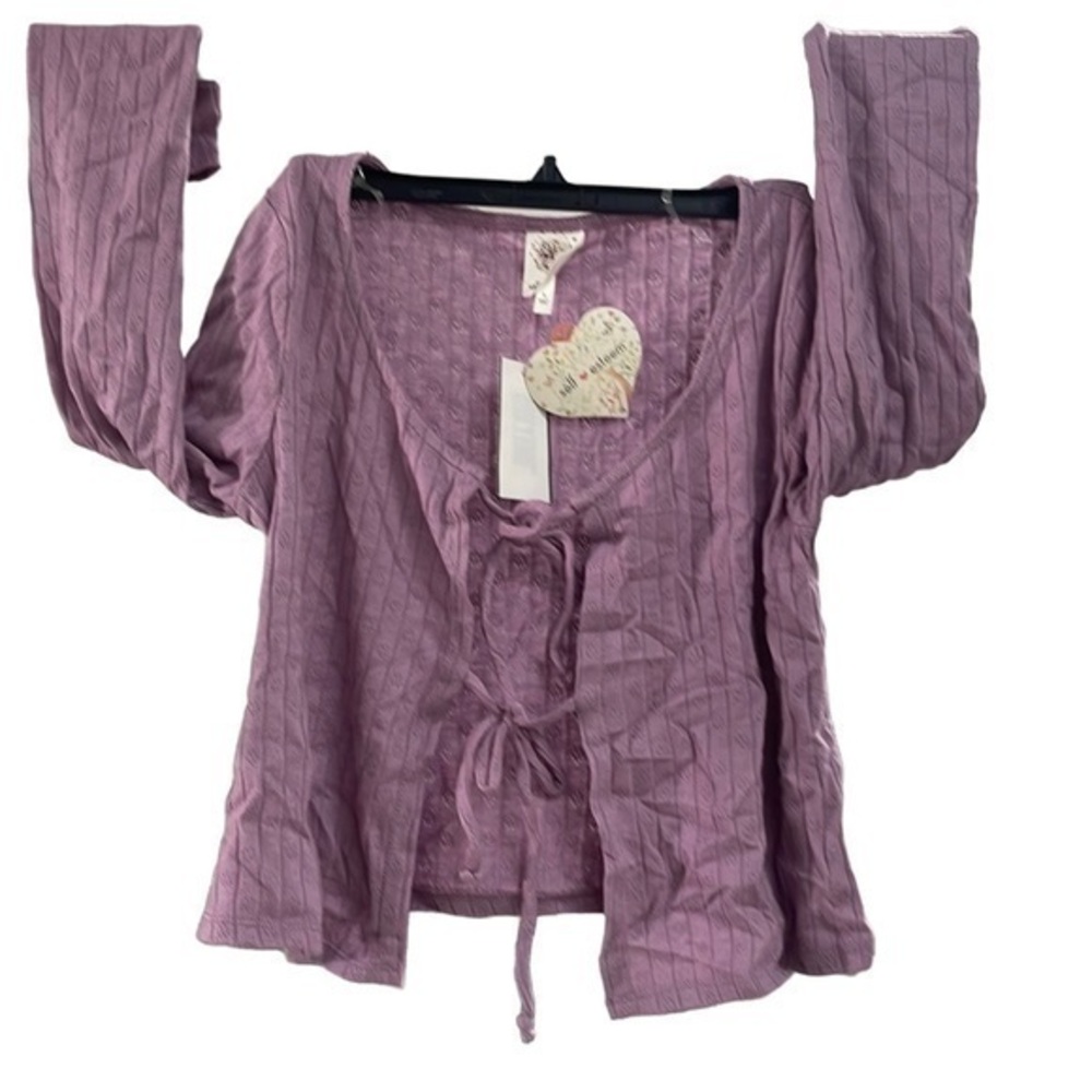 Self esteem Women tie front cardigan  Lavender Mist color   Size L
